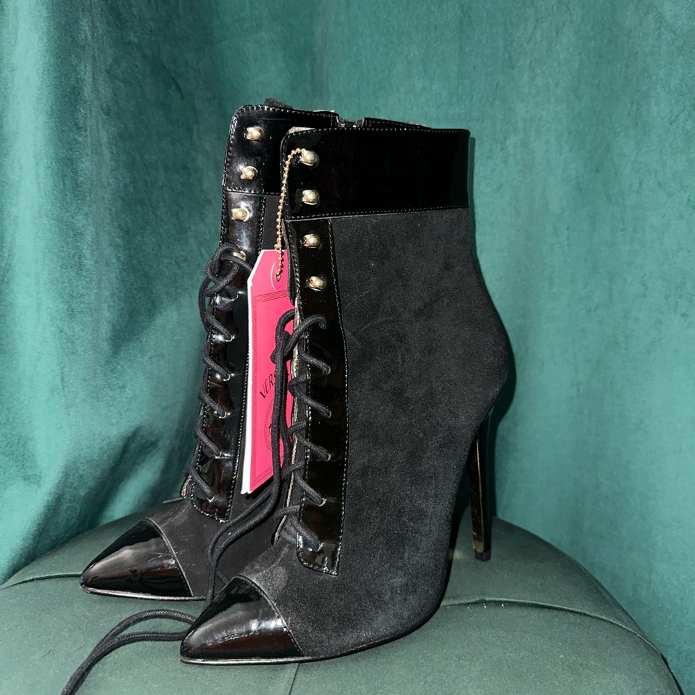 VERSACE FOR H&M SUEDE LEATHER BLACK BOOTS SHOES SIZE EUR 38